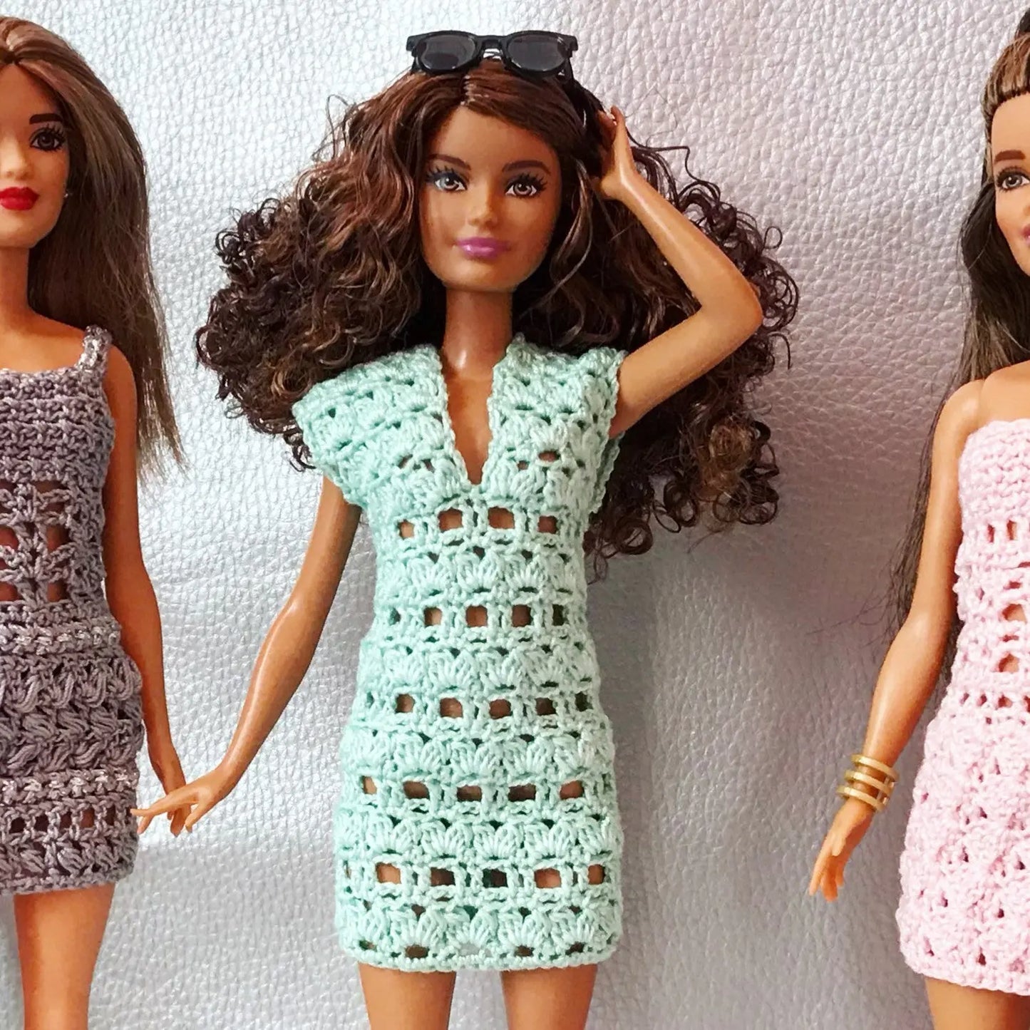 Patron de crochet pour poupées mannequins, Robe menthe pour Barbie Petite lu.dingir