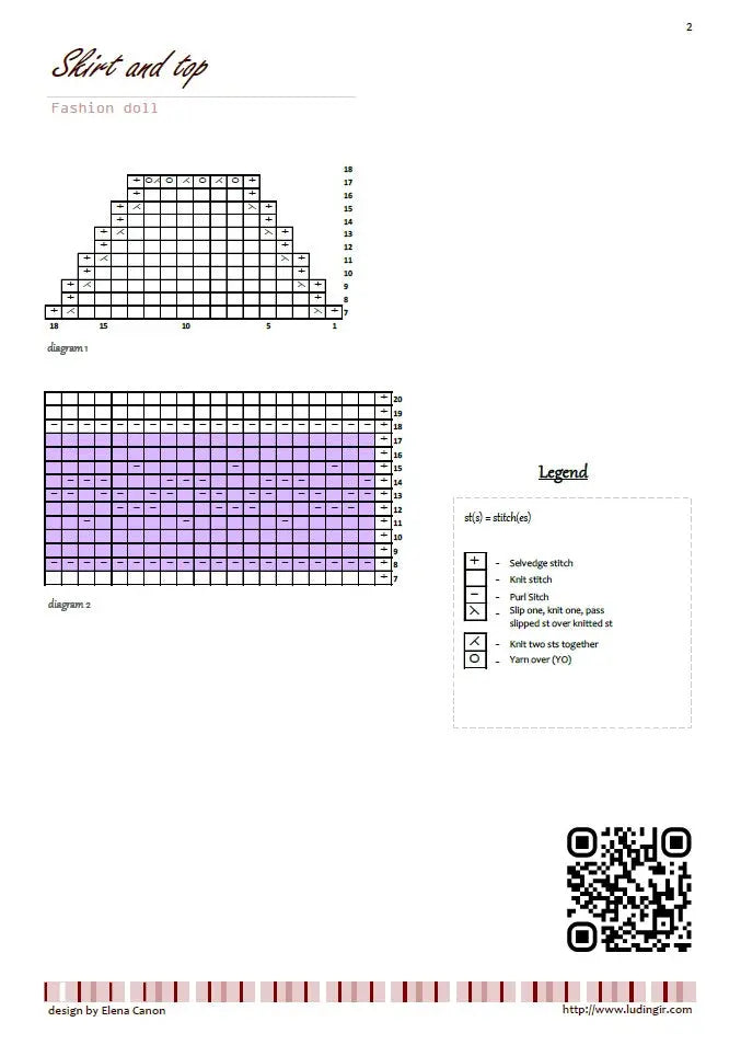 Patron de tricot GRATUIT pour poupées mannequins, Top et jupe pour Barbie lu.dingir