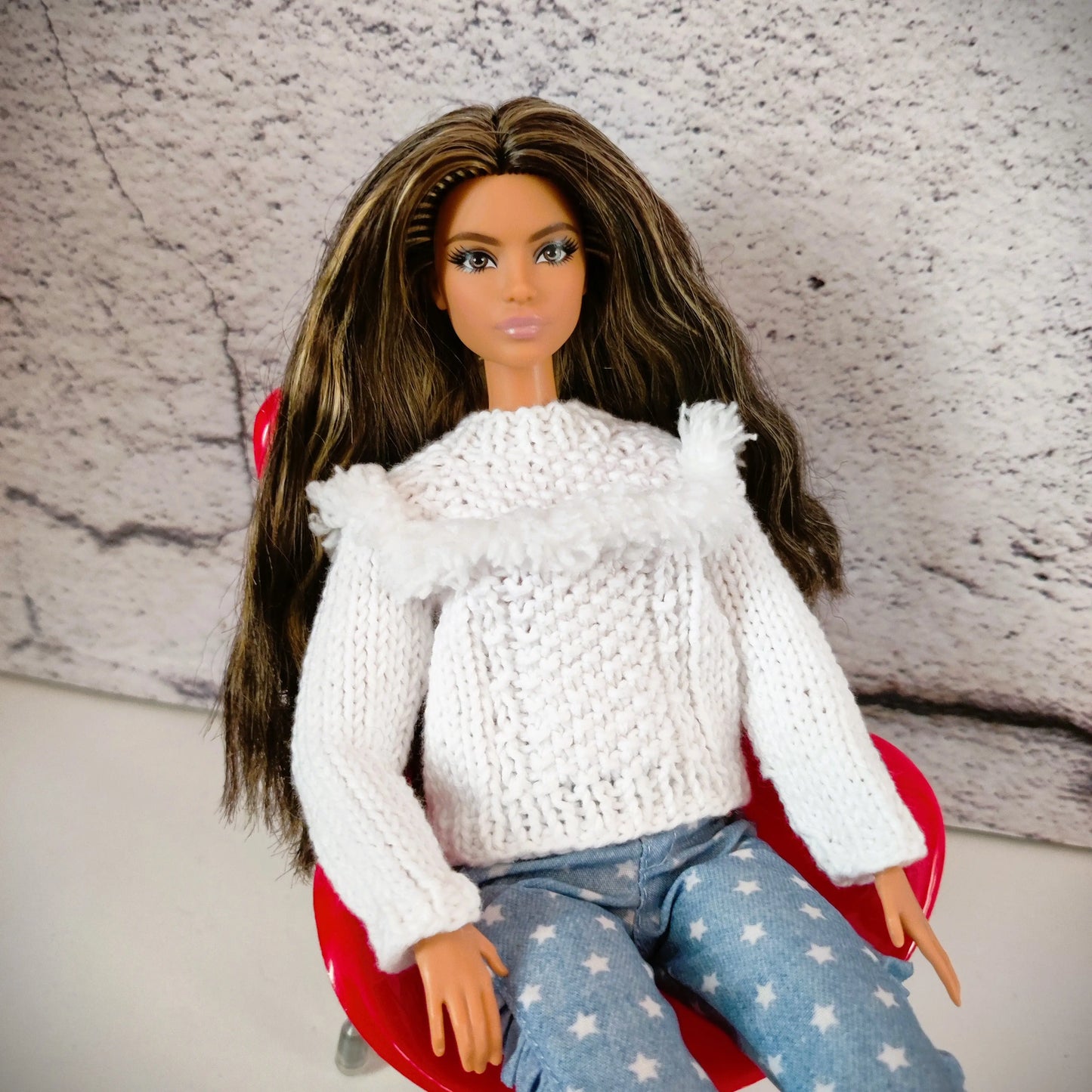 Patron de tricot pour poupées mannequins, Pull Mya pour Barbie lu.dingir
