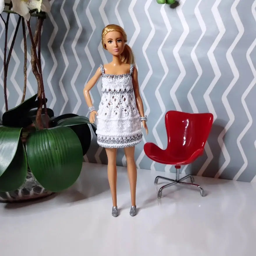 Patron de tricot pour poupées mannequins, Robe Romy pour Barbie lu.dingir
