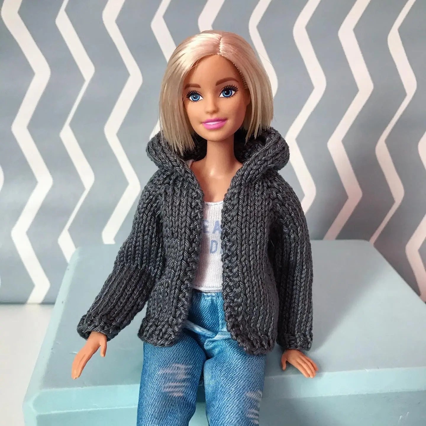 Patron de tricot pour poupées mannequins, Veste à capuche pour Barbie lu.dingir