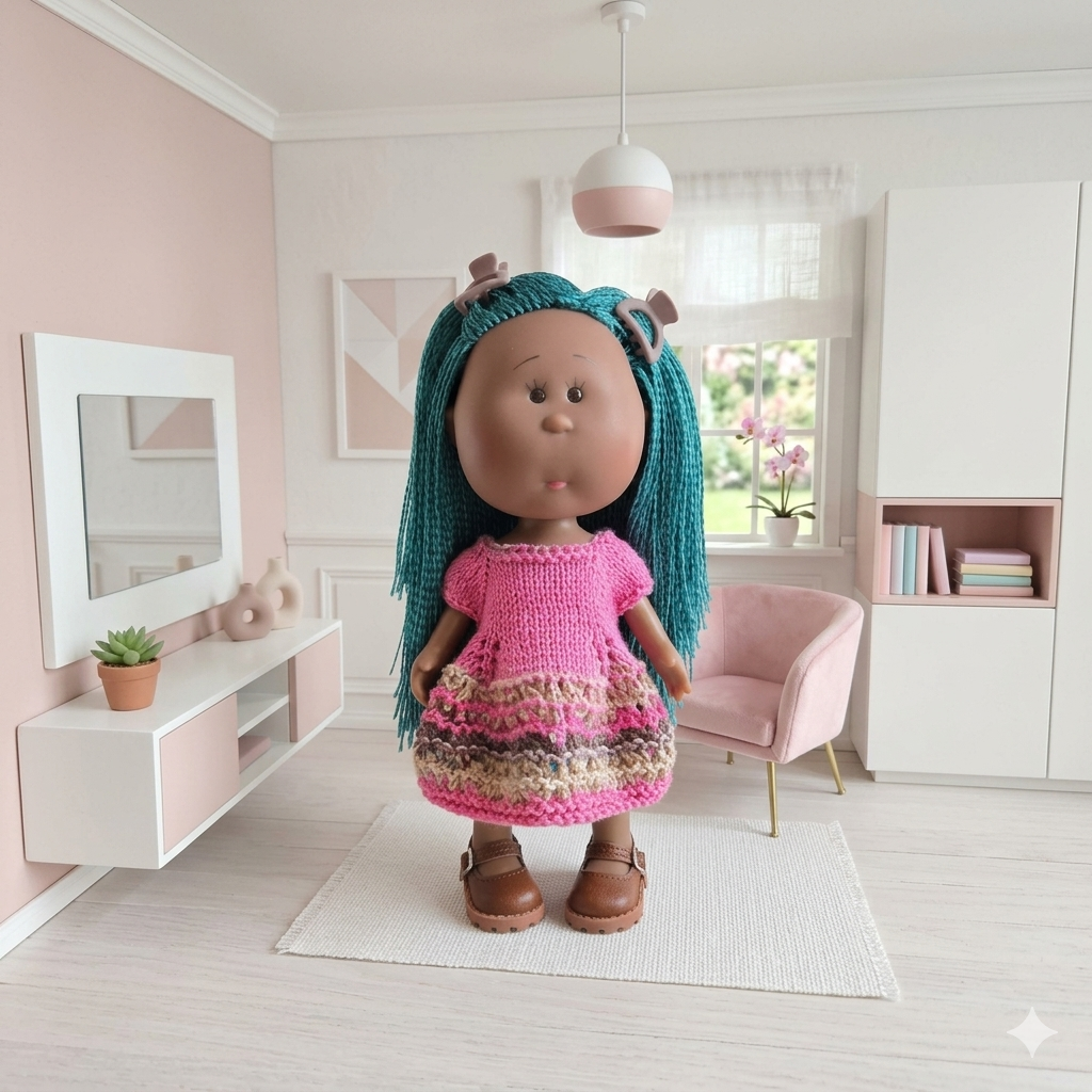 Modèle tricot poupée Little mia, Robe Lulu vêtements mia lu.dingir