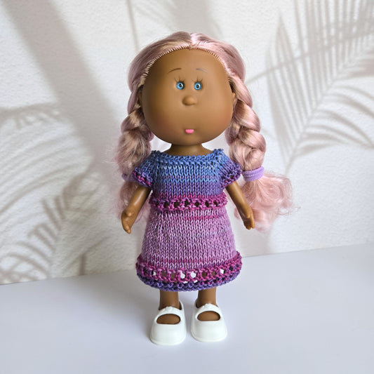 Modèle tricot poupée Little Mia, robe Cherie vêtements poupée