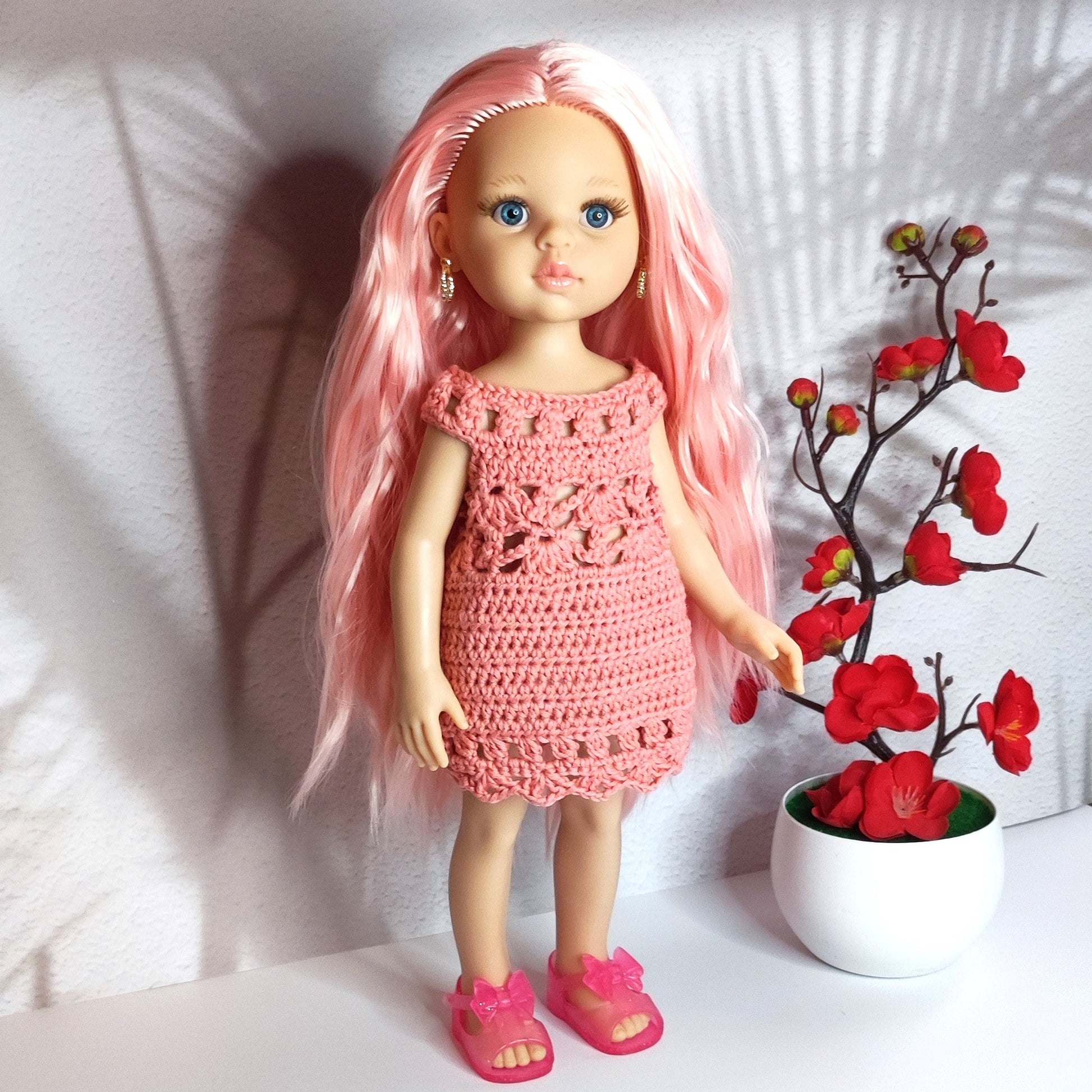 Robe Dandelion pour poupée Paola Reina 32 cm, modèle de crochet PDF pour poupée mannequin lu.dingir