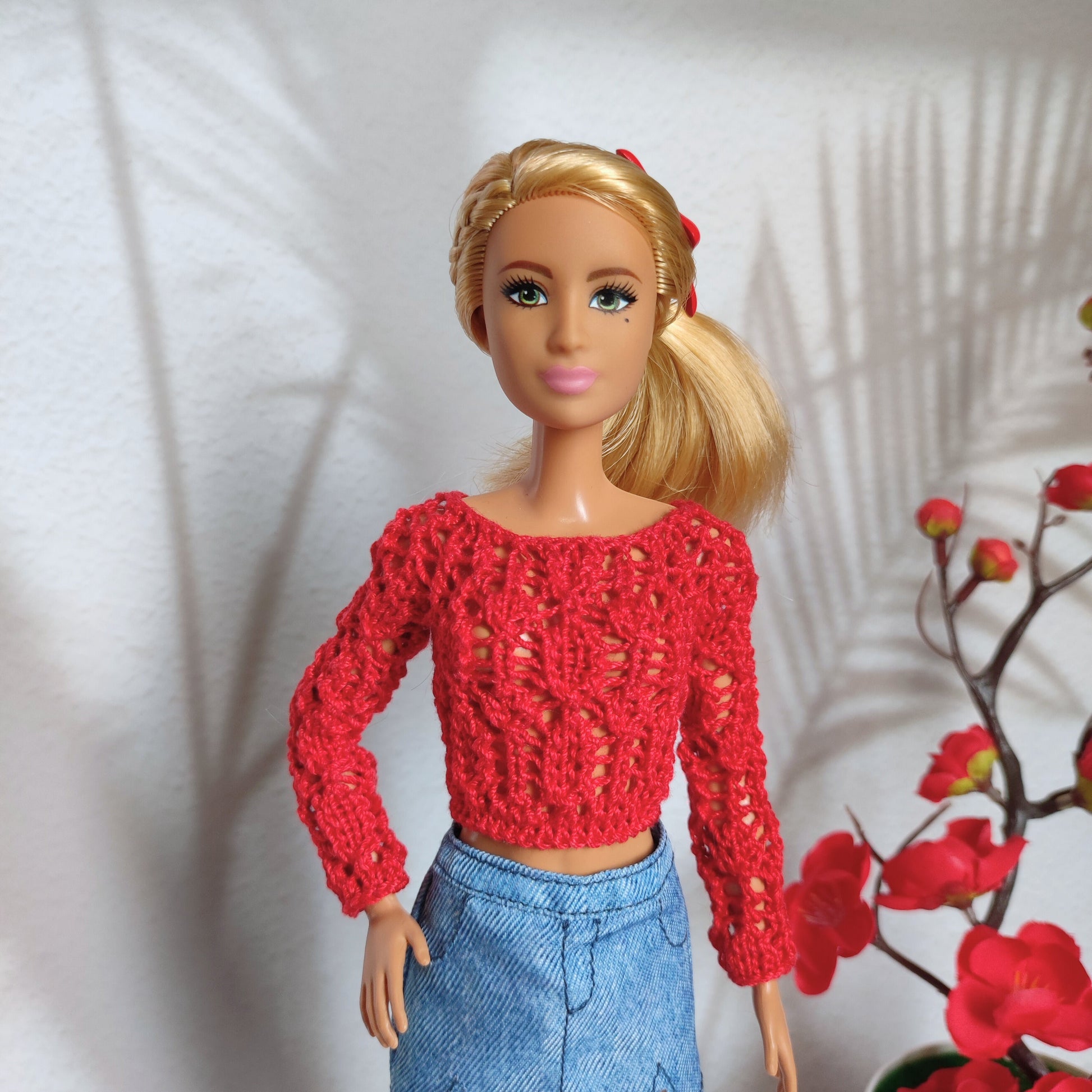 Modèle tricot poupée Barbie, Pull Adele et jupe vêtements Barbie lu.dingir