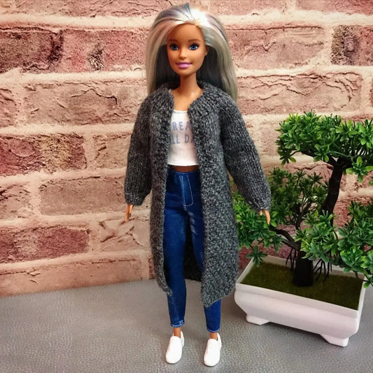 PDF patron de tricot pour poupées mannequins, Manteau pour Barbie lu.dingir