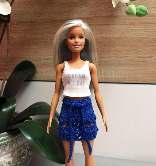 Patron de crochet GRATUIT pour Barbie, jupe pour poupées mannequins lu.dingir