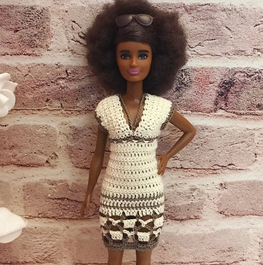 Patron de crochet pour poupées mannequins, Robe Sanvitalia pour Barbie Petite lu.dingir