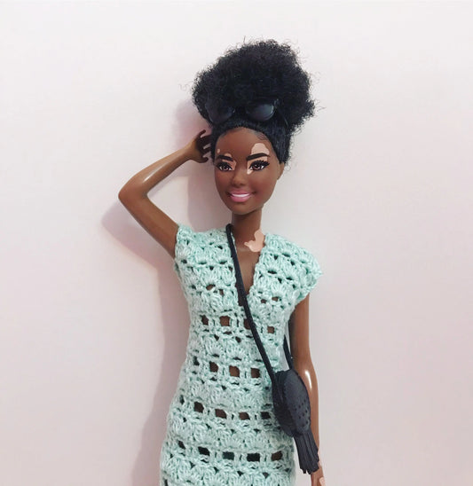 Patron de crochet pour poupées mannequins, Robe menthe pour Barbie Petite lu.dingir