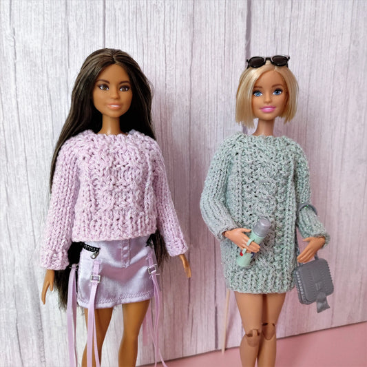 Patron de tricot pour poupées mannequins, Pulls brillants pour Barbie lu.dingir