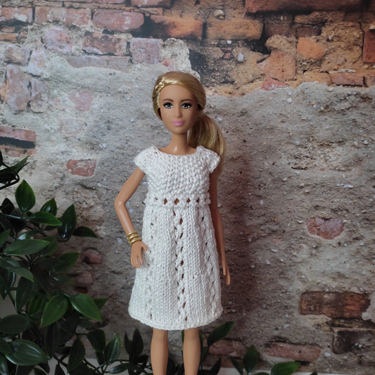 Patron de tricot pour poupées mannequins, Robe Alya pour Barbie lu.dingir