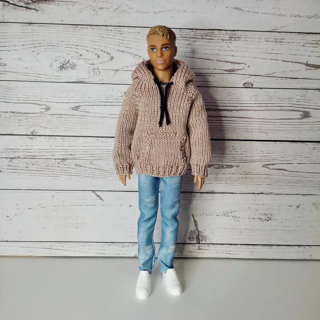 Patron de tricot pour poupées mannequins, Sweat à capuche pour Ken Barbie lu.dingir