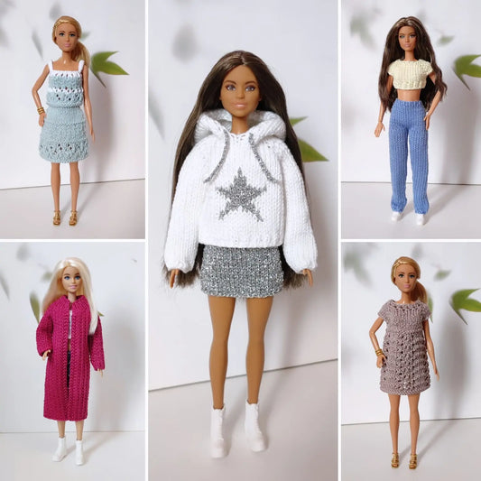 Patron de tricot pour poupées mannequins, Vêtements pour Barbie lu.dingir
