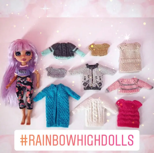 Patron de tricot pour poupées mannequins, Vêtements pour poupée Rainbow High lu.dingir