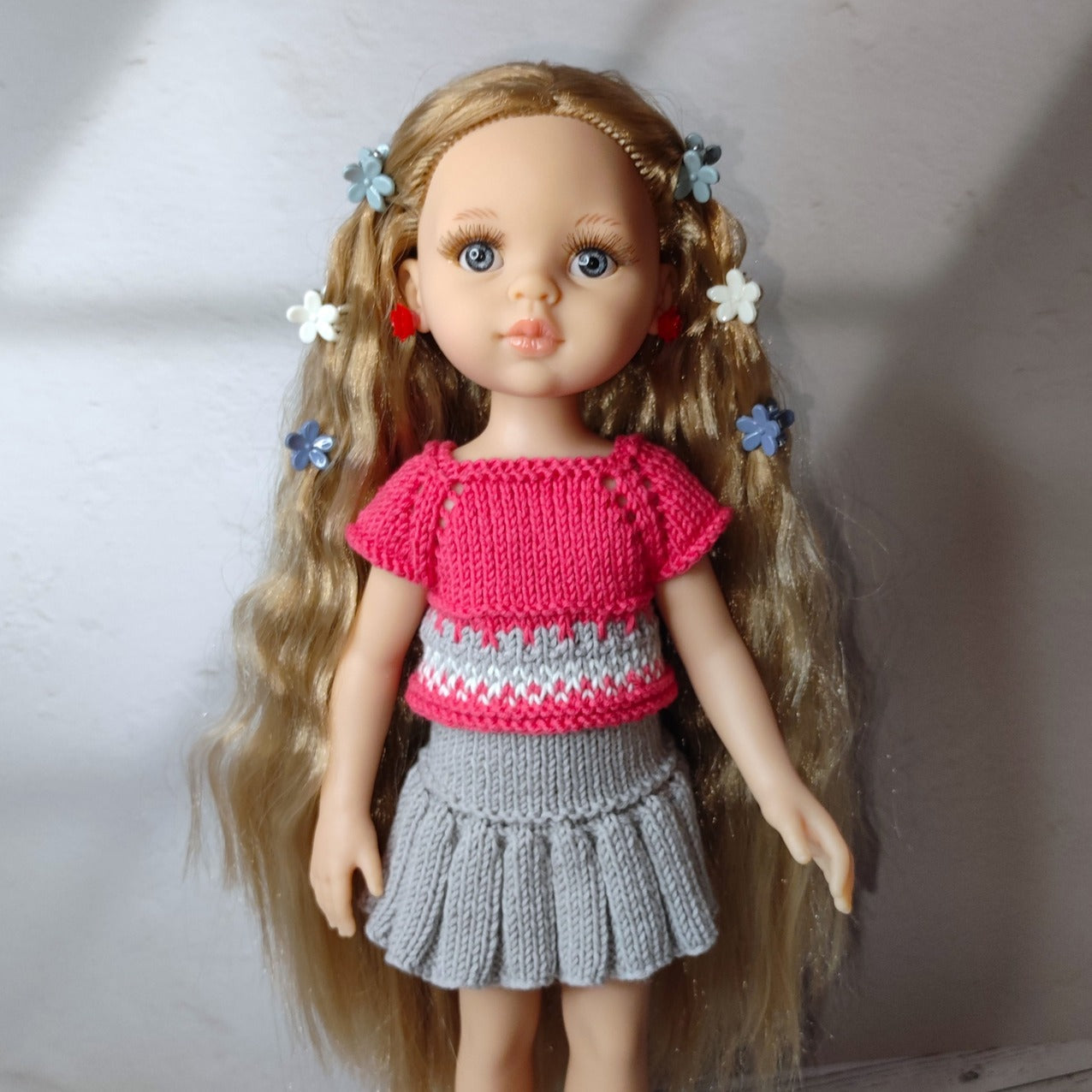 Sweet Pebble Set for paola Reina doll, PDF knitting pattern for fashion dolls lu.dingir