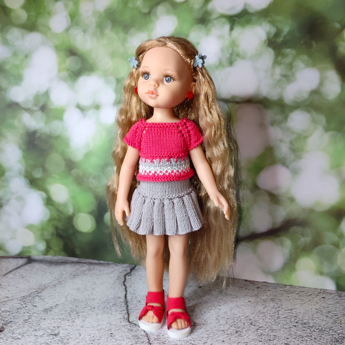 Sweet Pebble Set for paola Reina doll, PDF knitting pattern for fashion dolls lu.dingir