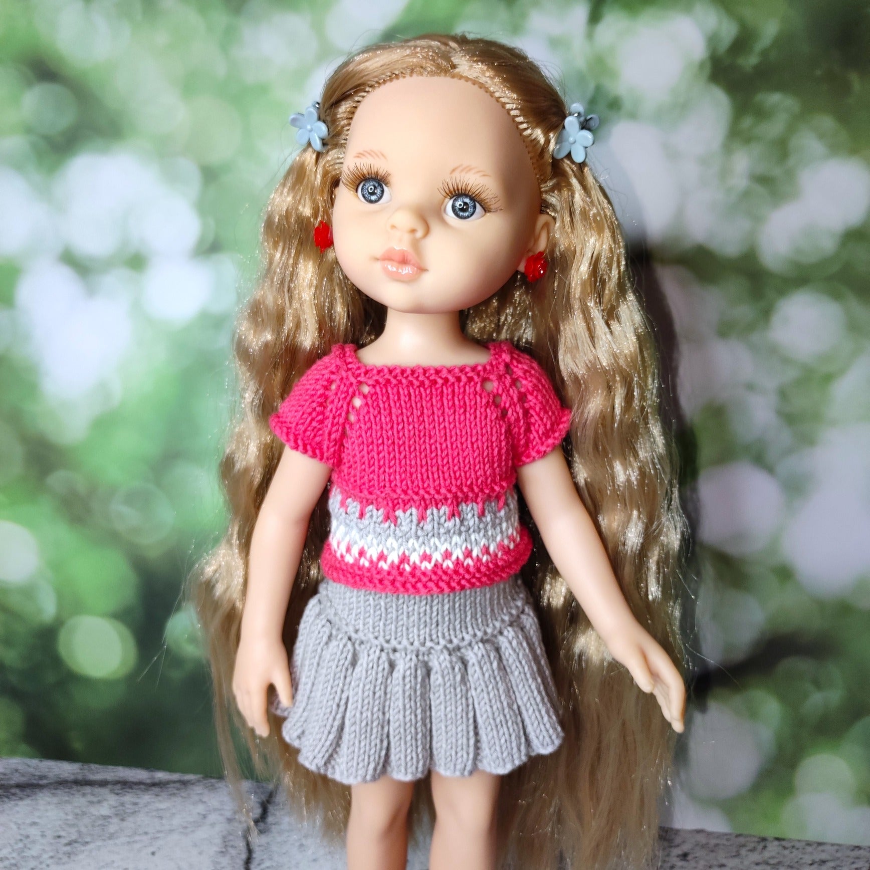Sweet Pebble Set for paola Reina doll, PDF knitting pattern for fashion dolls lu.dingir